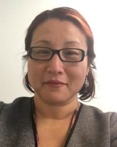 woman smiling glasses profile photo